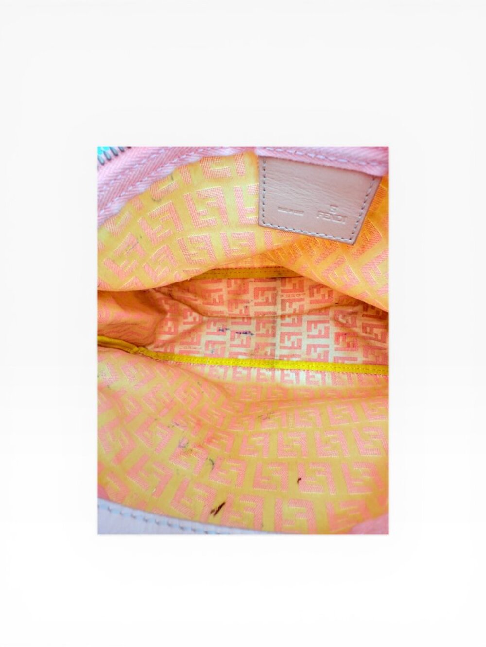 Fendi Zucca Zuccino Pink Canvas Pochette Shoulder Bag - Picture 13 of 15